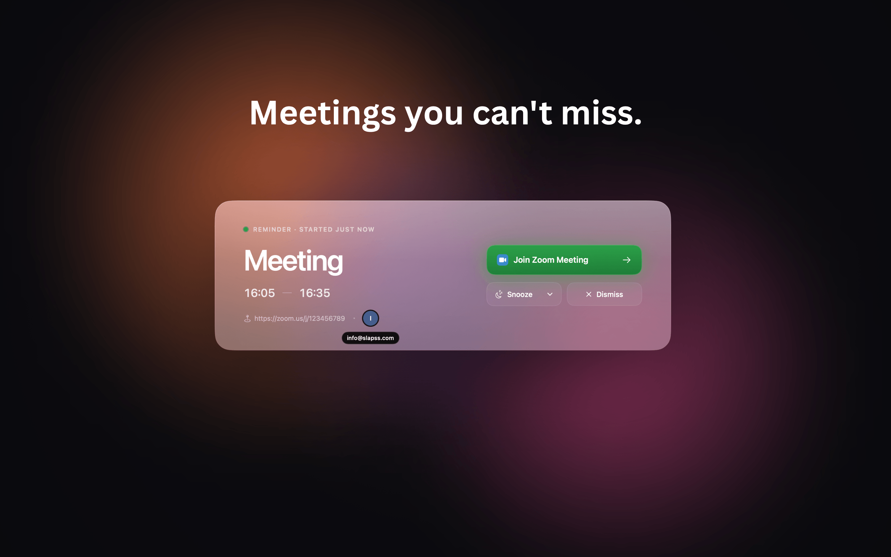 Slapss full-screen meeting alert on macOS